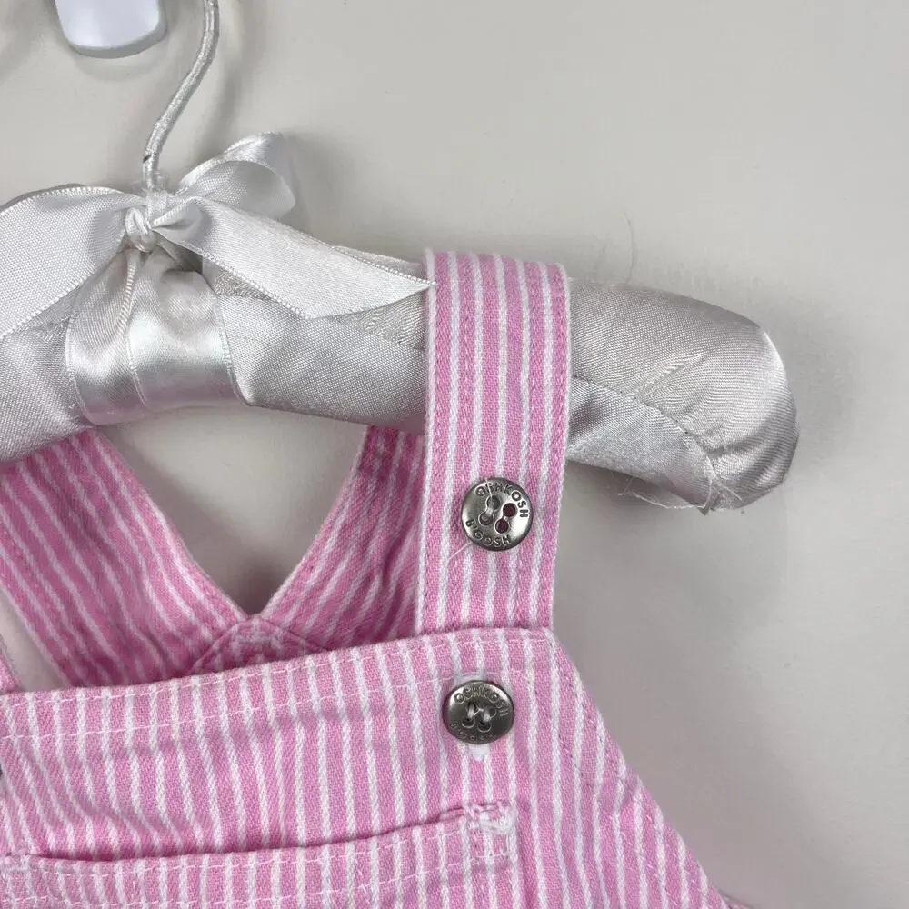Vintage OshKosh B'gosh Pink Stripe Jumper Skirtall 12 Months